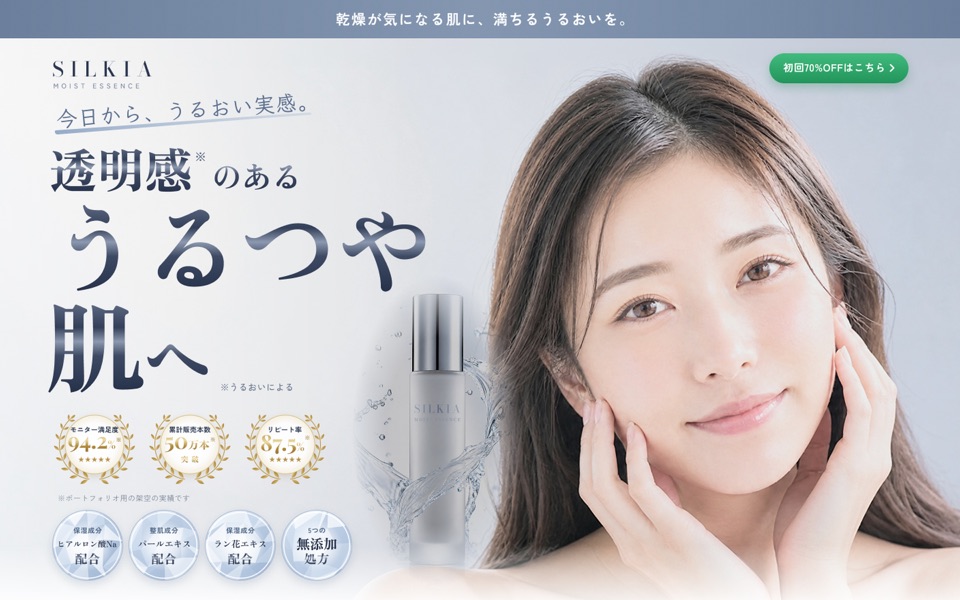架空ブランド SILKIA のLPのファーストビュー